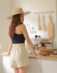 Pleated Wide Shorts (With Belt)