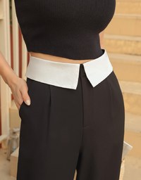 Edgy Chic Lapel Suit Pants