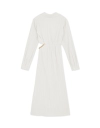 Lapel Side Gold Chain Hollow-out Long Dress