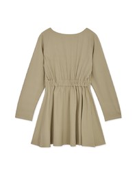 Overlap V Neck Side Button Loose Mini Dress