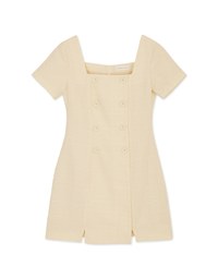 Square Neck Button Up Mini Dress
