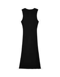 Button Knit Vest Maxi Dress