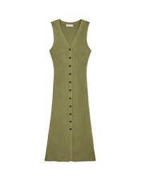 Button Knit Vest Maxi Dress