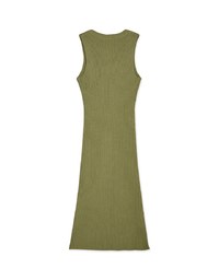 Button Knit Vest Maxi Dress
