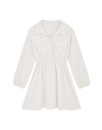 Double Pockets Buttoned Shirt Mini Dress