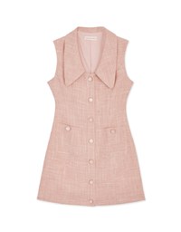 Wide Collar Beaded Mini Dress