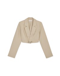 Lapel Silver Accessories Blazer With Shoulder Pads