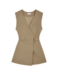 Double Suit Vest Mini Dress (With Belt)