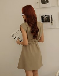Double Suit Vest Mini Dress (With Belt)