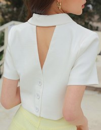 Double Crop Blazer (With Shoulder Pads)