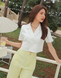 Double Crop Blazer (With Shoulder Pads)