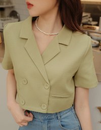 Double Crop Blazer (With Shoulder Pads)