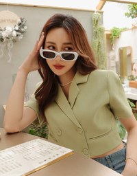 Double Crop Blazer (With Shoulder Pads)