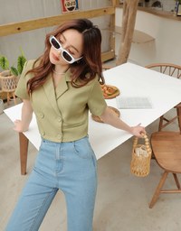 Double Crop Blazer (With Shoulder Pads)