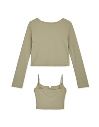 Two Piece V Neck Crop Knit Top