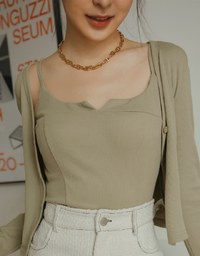 Two Piece V Neck Crop Knit Top