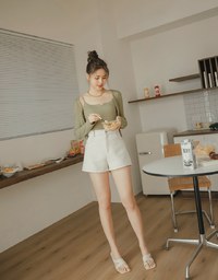 Two Piece V Neck Crop Knit Top