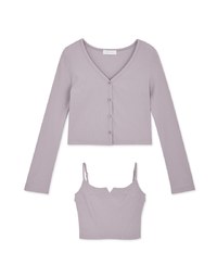 Two Piece V Neck Crop Knit Top
