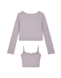 Two Piece V Neck Crop Knit Top
