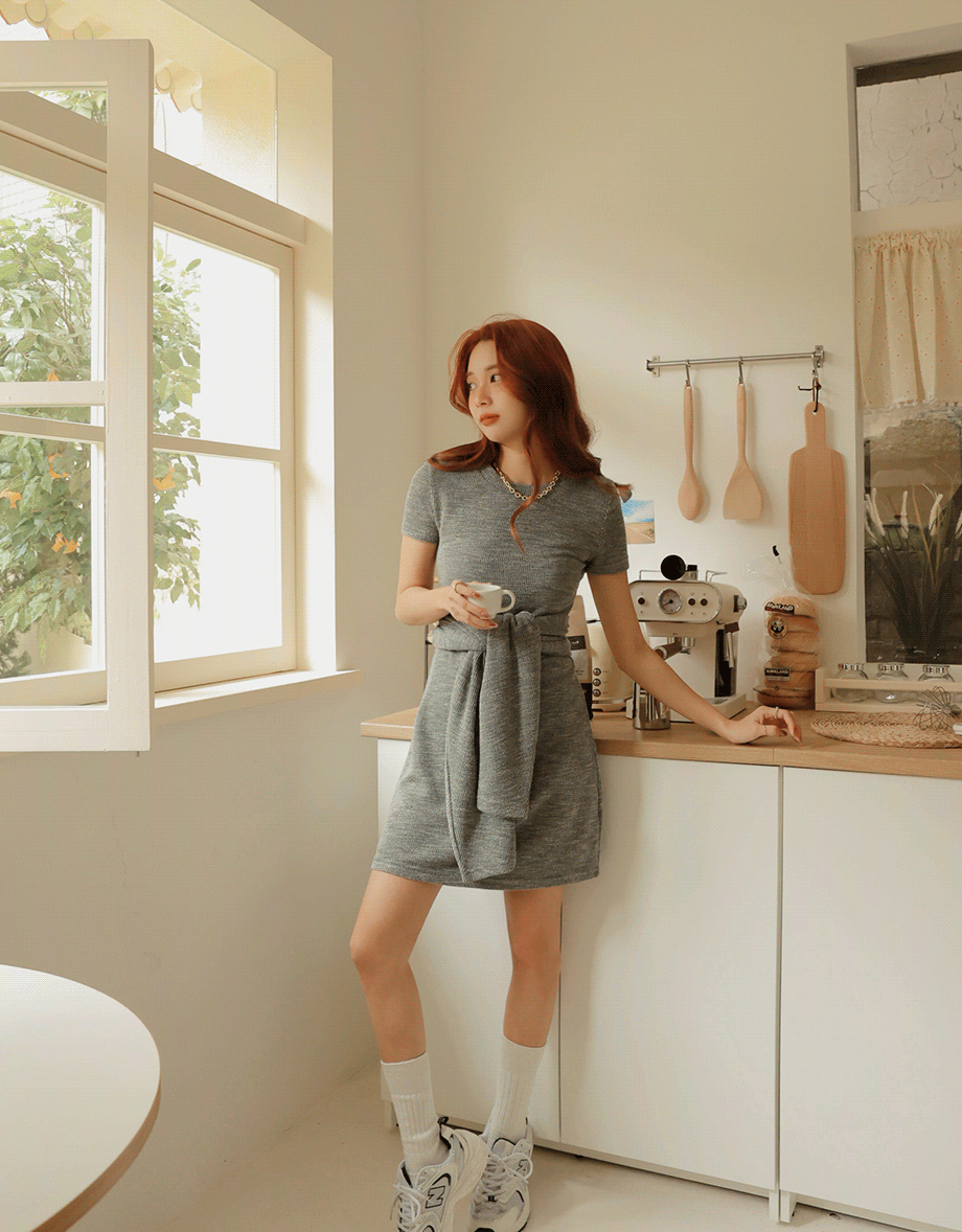 2way Fitted Knit Mini Dress Set