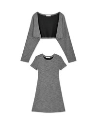 2way Fitted Knit Mini Dress Set