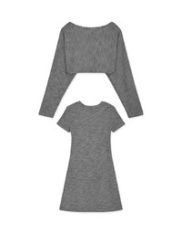 2way Fitted Knit Mini Dress Set