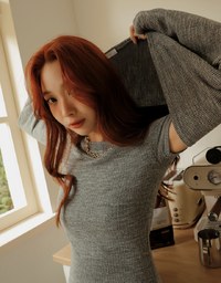 2way Fitted Knit Mini Dress Set