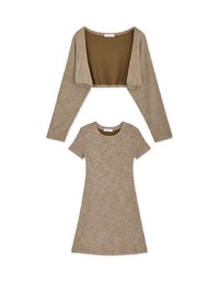 2way Fitted Knit Mini Dress Set