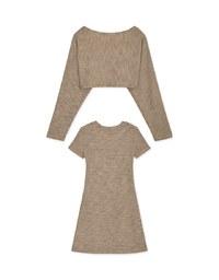 2way Fitted Knit Mini Dress Set