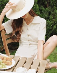 Edgy Smart Button Up Denim Jeans Playsuit