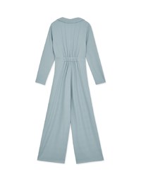 Lapel Overlap Belted Jumpsuit