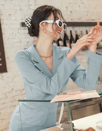 Lapel Overlap Belted Jumpsuit