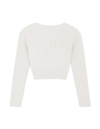Crossover V Neck Crop Knit Top