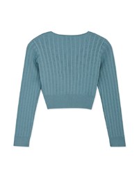 Crossover V Neck Crop Knit Top