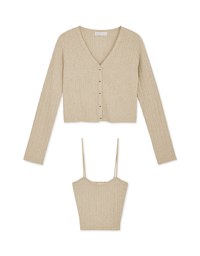 V-Neck Two-Piece Knit Crop Top