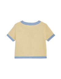 Contrast Color Button Pocket Knit Top