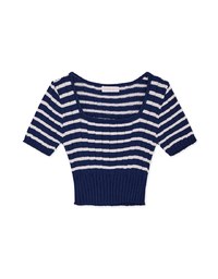 Striped Cinched Waist Knit Top