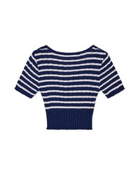 Striped Cinched Waist Knit Top
