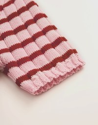 Striped Cinched Waist Knit Top