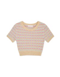 Mélange Checkered Knit Crop Top