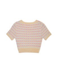 Mélange Checkered Knit Crop Top