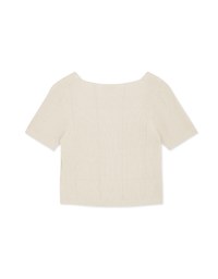 Buttoned Textured Slit Crop Top