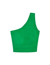 One Shoulder Knit Top (With Padding)
