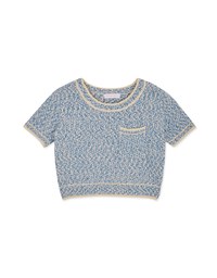 Mixed Color Knit Crop Top