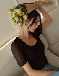 Splice Knit Crop Top