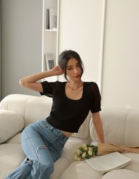 Splice Knit Crop Top