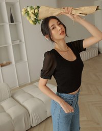 Splice Knit Crop Top