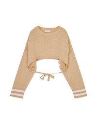 Preppy Style Tie Knit Crop Top