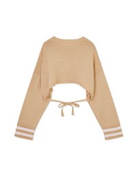 Preppy Style Tie Knit Crop Top