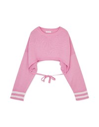 Preppy Style Tie Knit Crop Top